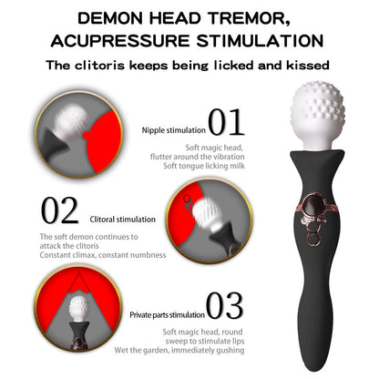 The spherical massage head female vibrator can be used on the nipples and clitoris