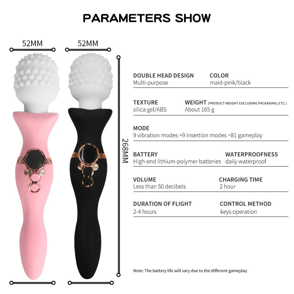 spherical massage head female vibrator size chart