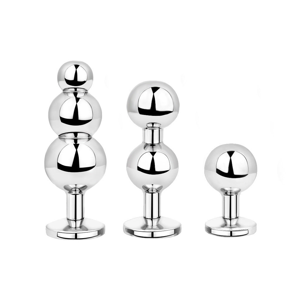 Stainless Steel Anal Plug Set – Triple Ball Design - Nightloom Sex Toy Shop