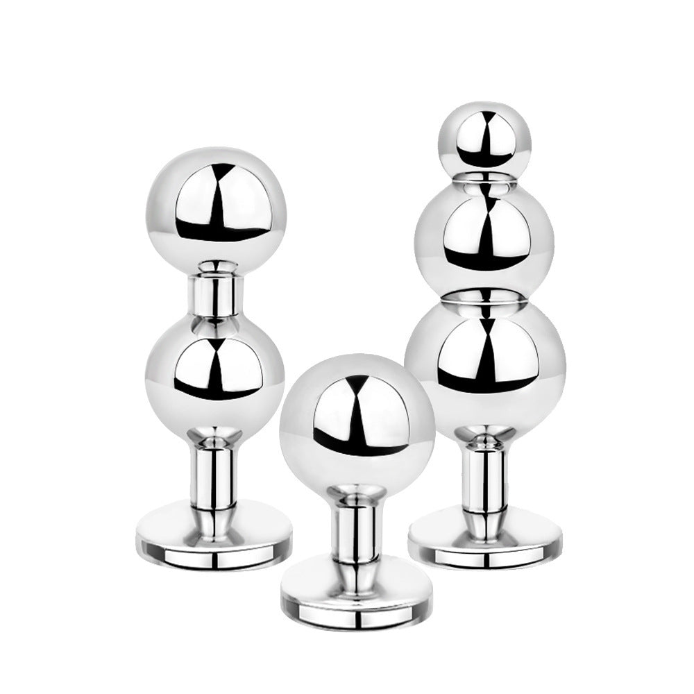Stainless Steel Anal Plug Set – Triple Ball Design - Nightloom Sex Toy Shop