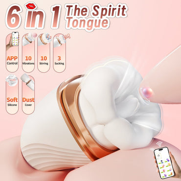 The tongue-designed clitoral suction female vibrator has six operating modes.