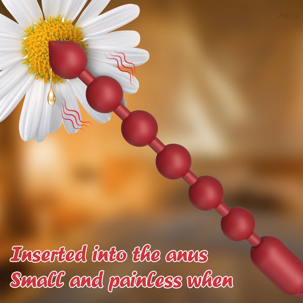 Vibrating Beaded Silicone Anal Plug with Suction Base - Nightloom Sex Toy Shop