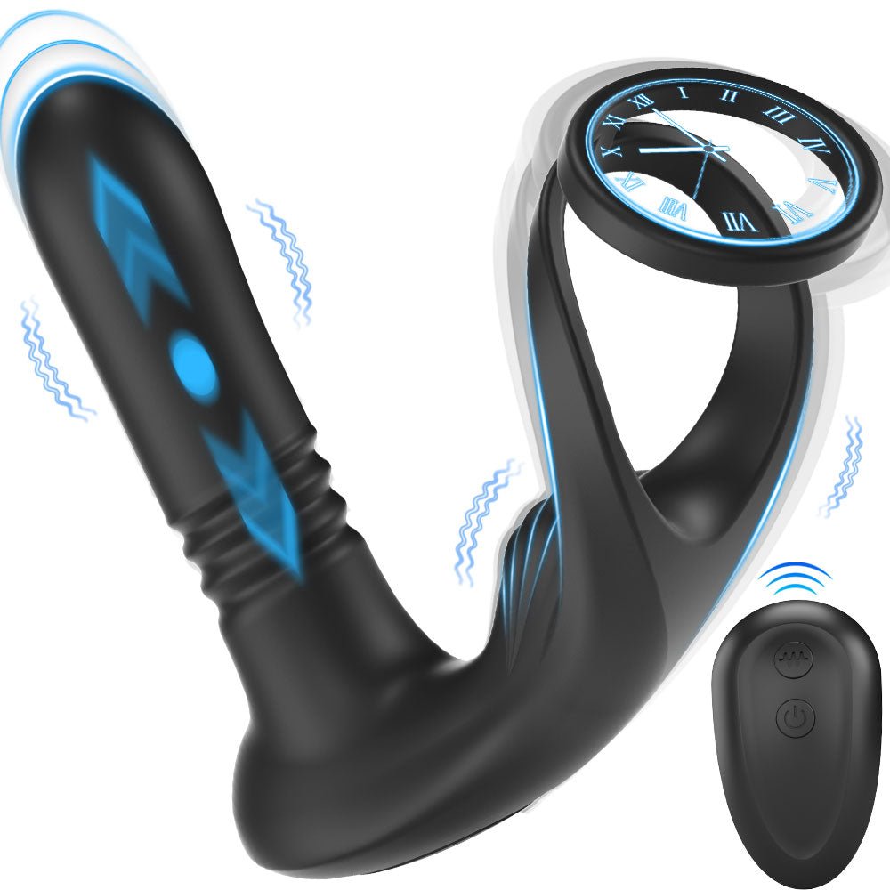 Wireless Remote Control Vibrating Beaded Silicone Anal Plug with Prostate Stimulator - Nightloom Sex Toy Shop