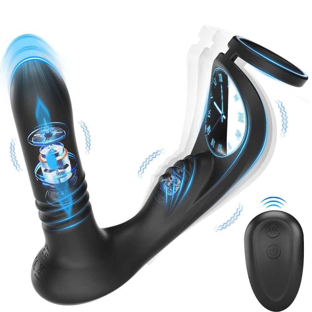 Wireless Remote Control Vibrating Beaded Silicone Anal Plug with Prostate Stimulator - Nightloom Sex Toy Shop